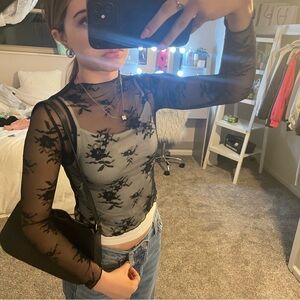Sheer Black Lace Top